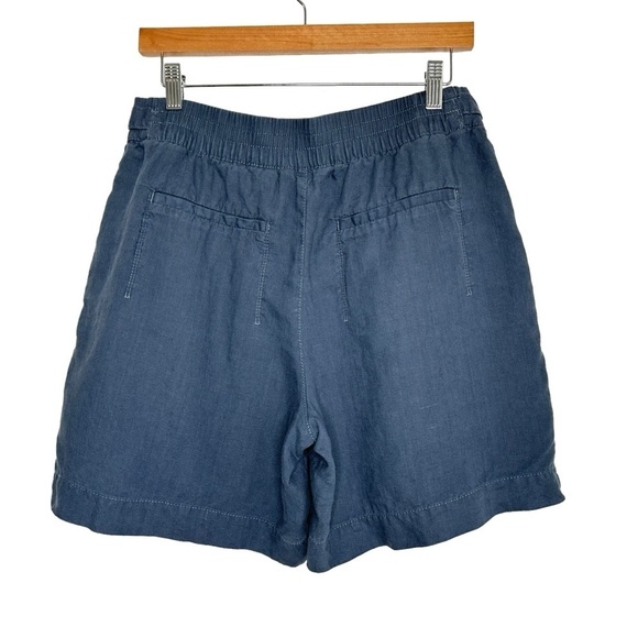 Athleta Womens Voyager Linen Shorts 8 Granite Blue Lightweight Adjustable Waist - Picture 4 of 12